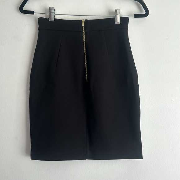 black pencil skirt with gold zippers - Picture 2 of 2
